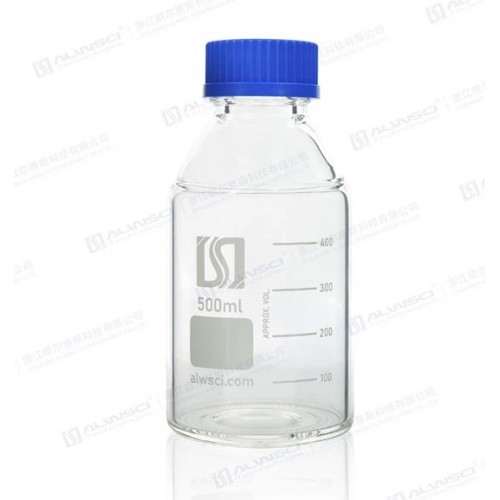 FRASCO P/ REAGENTES 500 ML, TRANSP. C/ TP. ROSCA GL 45 EM VIDRO BORO 3.3 FRASCO P/ REAGENTES 500 ML, TRANSP. C/ TP. ROSCA GL 45 EM VIDRO BORO 3.3