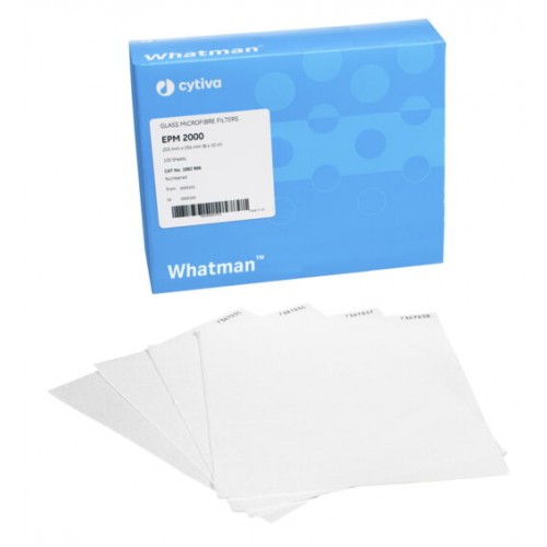 PAPEL FILTRO MICROFIBRA DE VIDRO EPM-2000 203.2x254 mm Whatman™(Cytiva) - CX/100 UND PAPEL FILTRO MICROFIBRA DE VIDRO EPM-2000 203.2x254 mm Whatman™(Cytiva) - CX/100 UND