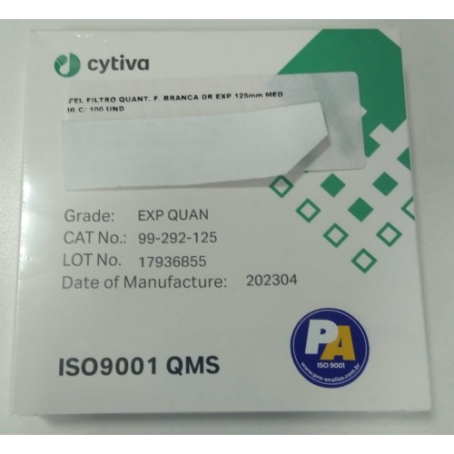 PAPEL FILTRO QUANTITATIVO FAIXA BRANCA DR EXP 125mm MED Whatman™ (Cytiva)- C/ 100 UND PAPEL FILTRO QUANTITATIVO FAIXA BRANCA DR EXP 125mm MED Whatman™ (Cytiva)- C/ 100 UND