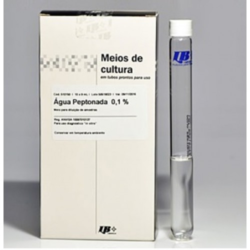 ÁGUA PEPTONADA 0,1% LABORCLIN (CX C/ 10 TUBOS) ÁGUA PEPTONADA 0,1% LABORCLIN (CX C/ 10 TUBOS)