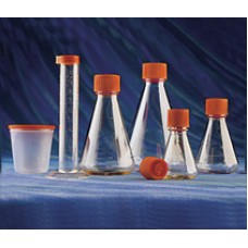 ERLENMEYER 125ml EM PLÁSTICO PARA CULTURA PLUG SEAL DIV 25ml ESTÉRIL DIÂMETRO BOCA 26mm (UND) CORNING