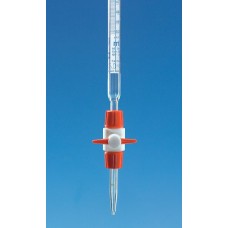 BURETA COMPACTA 50 ML DIV. 0,1 mL CL. AS, TORNEIRA EM TEFLON BRAND