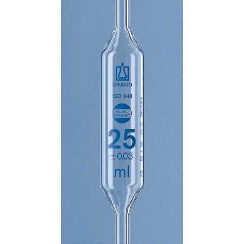 PIPETA VOLUMÉTRICA CLASSE AS 8mL GRAV. ESMALTE AZUL BRAND PIPETA VOLUMÉTRICA CLASSE AS 8mL GRAV. ESMALTE AZUL BRAND