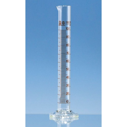 PROVETA BASE HEXAG. 100 ml DIV. 1 ml EM VIDRO CLASSE A GRAVAÇÃO MARROM BRAND PROVETA BASE HEXAG. 100 ml DIV. 1 ml EM VIDRO CLASSE A GRAVAÇÃO MARROM BRAND