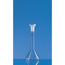 BALÃO VOLUMÉTRICO TRAPEZOIDAL EM VIDRO 50 ML CL. A COM TAMPA EM PP BRAND