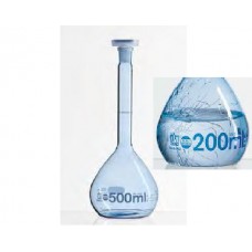 BALÃO VOLUMÉTRICO EM VIDRO C/ REVEST. PUR PLASTIC 50ml COM TAMOA EM PP BRAND