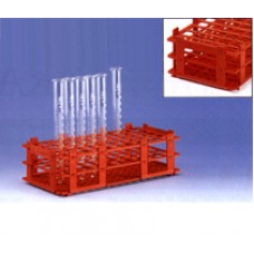 SUPORTE P/ 21 TUBOS DE 30mm (265X126X88mm)PP VERMELHO BRAND MARCADO ALFANUMERICAMENTE (RESIST. A ESTERILIZAÇÃO) BRAND
